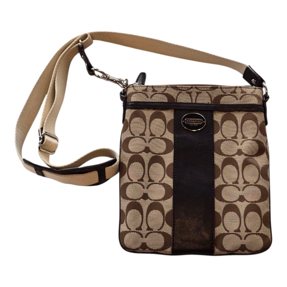 Coach C Signature Brown Legacy Swingback Crossbody Handbag - Picture 1 of 13